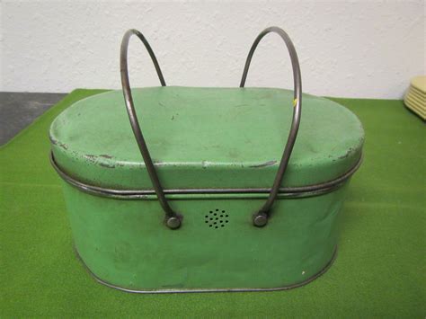 vintage green metal lunch box|old metal lunch boxes for sale.